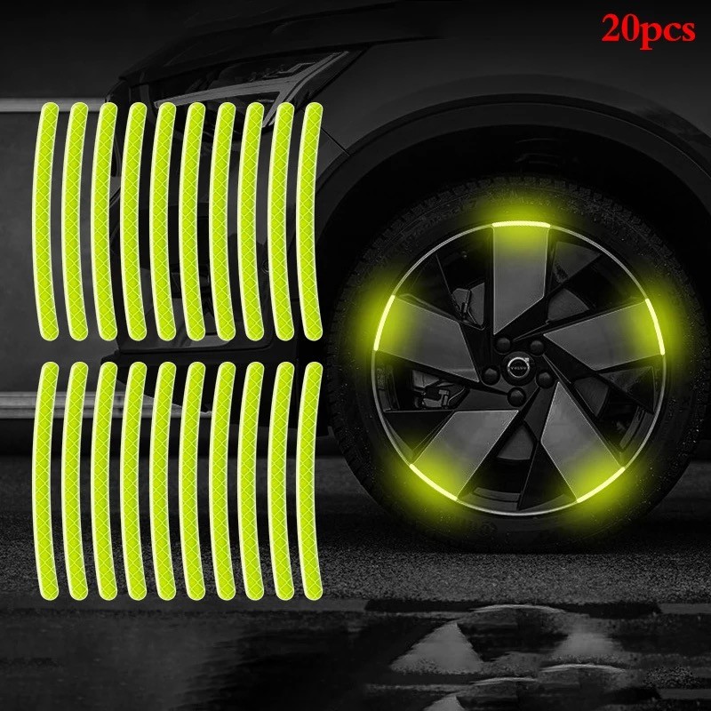 20pcs Reflective Strips on the Car Wheel Hub